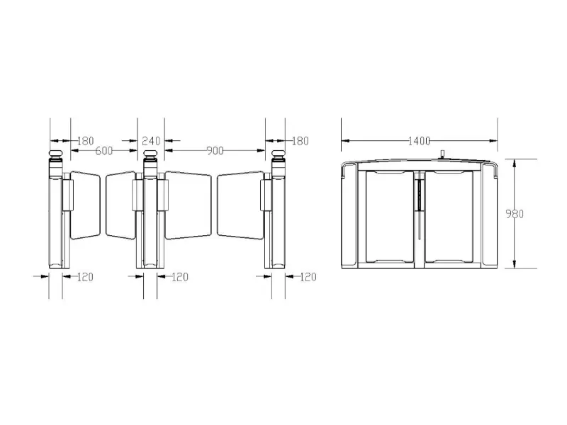 Glass swing turnstile
